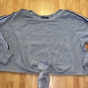 A cute gray cropped sweater